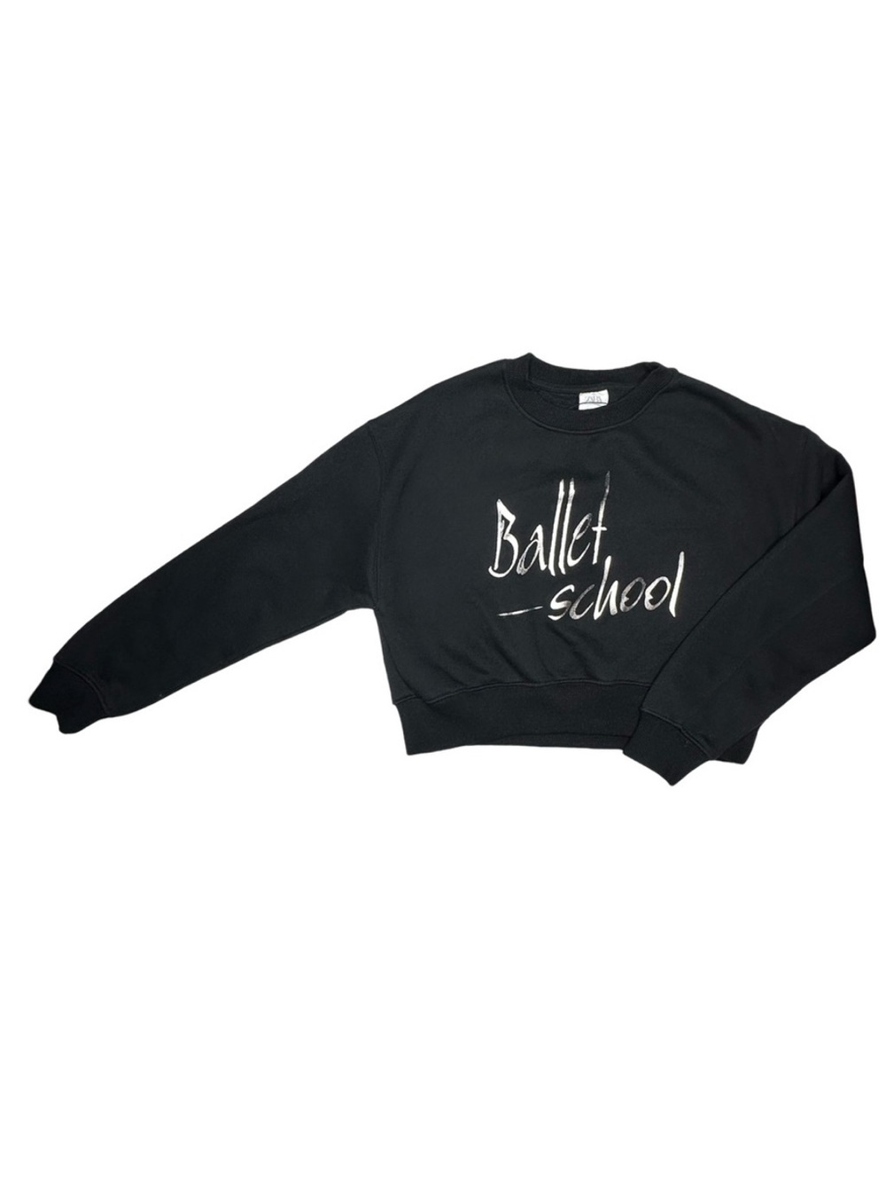 Zara Black Sweatshirt with Metallic Script